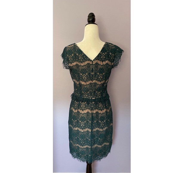 Anthropologie Maeve Elsa green lace peplum dress - Picture 3 of 4
